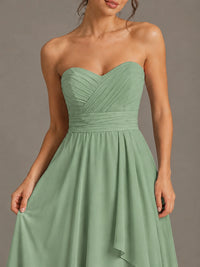 Strapless Ruffle A-Line Maxi Dress