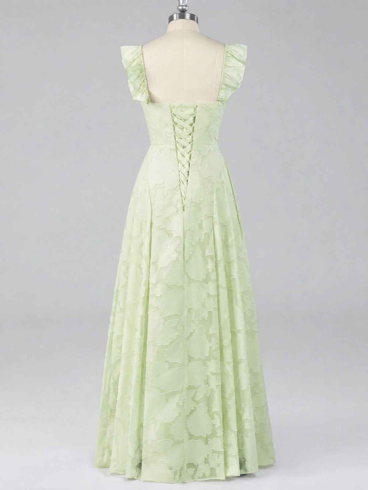 Jacquard Square Neck A-Line Maxi Dress