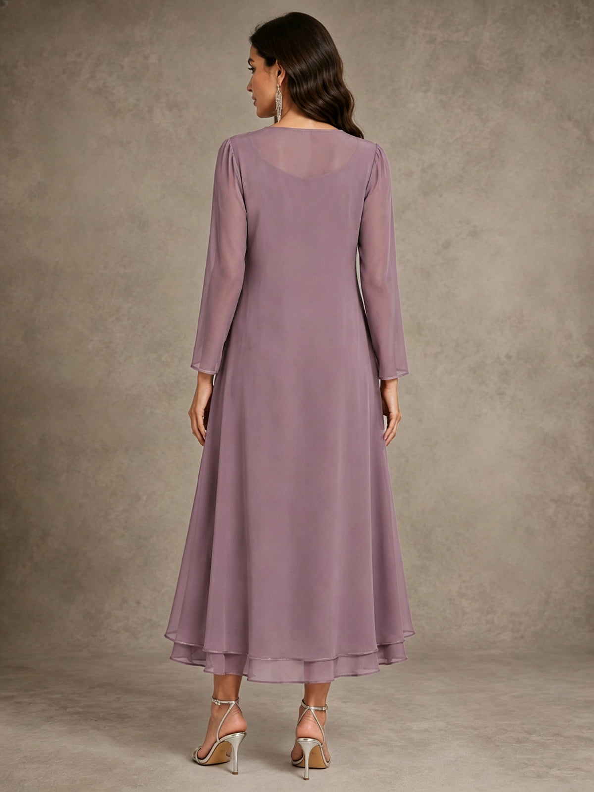 Sequin Chiffon Mother of the Bride Dress with Jacket