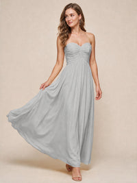 Strapless Pleated Chiffon A-Line Bridesmaid Dress