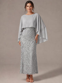 Light Blue Sequin 2 Pieces Mother of the Bride Dress