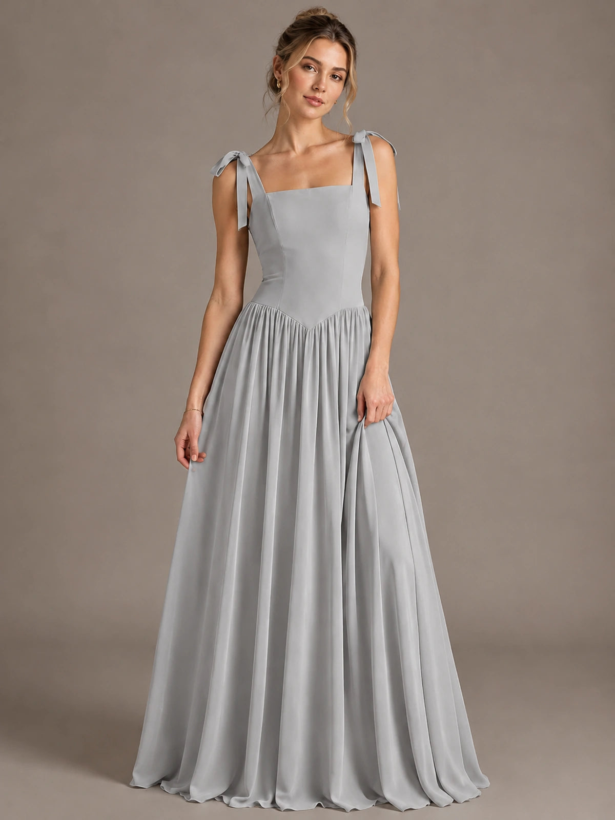 Square Neck A-Line Maxi Dress