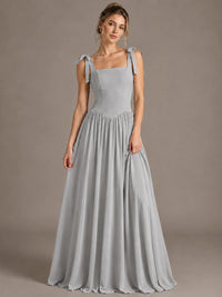 Square Neck A-Line Maxi Dress