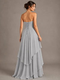 Strapless Ruffle A-Line Maxi Dress