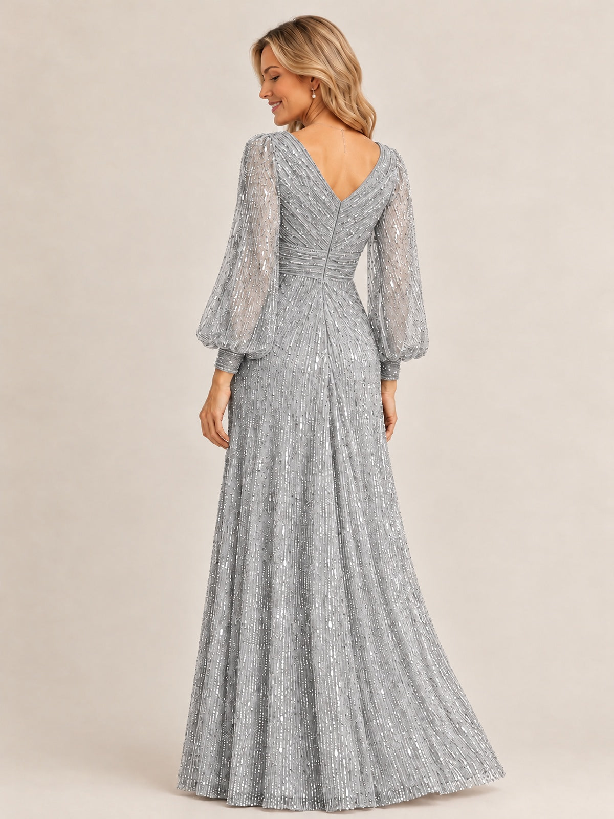 Sparkle Sequin Mother of The Bride Dresses with Long Sleeves