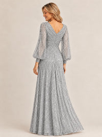 Sparkle Sequin Mother of The Bride Dresses with Long Sleeves