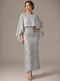 Light Blue Sequin 2 Pieces Mother of the Bride Dress