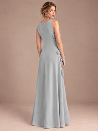 3D Floral Applique Sleeveless Formal Maxi Dress