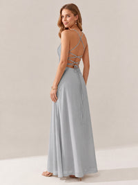 JOVELLEE Yellow Sweetheart Ruched Bust Chiffon Maxi Dress