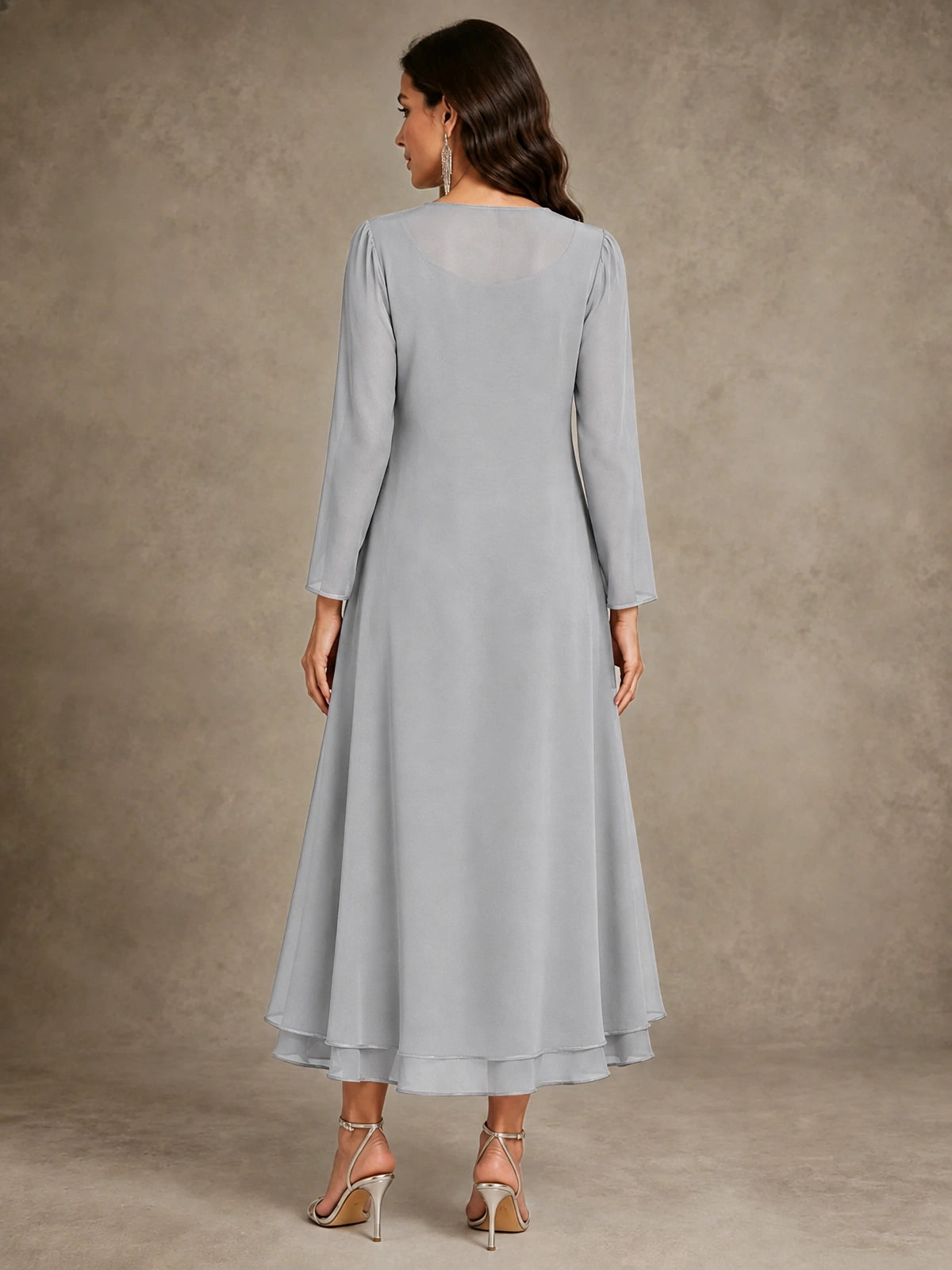 Sequin Chiffon Mother of the Bride Dress with Jacket