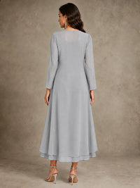 Sequin Chiffon Mother of the Bride Dress with Jacket