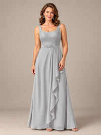 Blush Pink A-Line Mother of the Bride Dress with Lace Jacket and Ruffles