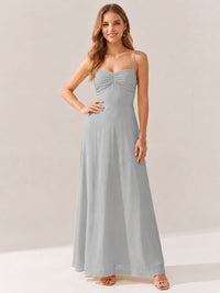 JOVELLEE Yellow Sweetheart Ruched Bust Chiffon Maxi Dress