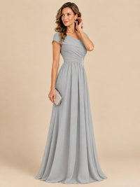 Cap Sleeve Mother of The Bride Dresses Long Chiffon Formal Gowns