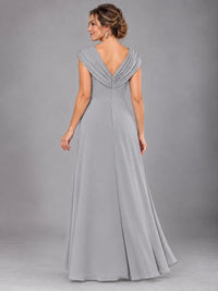 Cap Sleeve Chiffon A-Line Mother of the Bride Dress