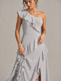 Sage Green One Shoulder Ruffle Bridesmaid Dress
