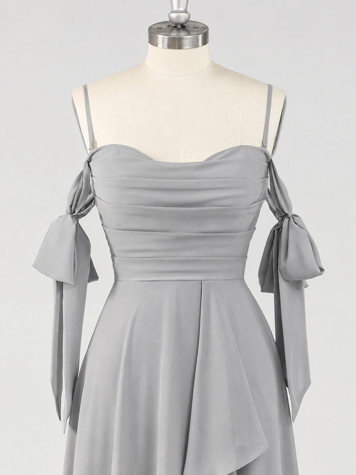 A-Line Ruffles Chiffon Bridesmaid Dress with Slit