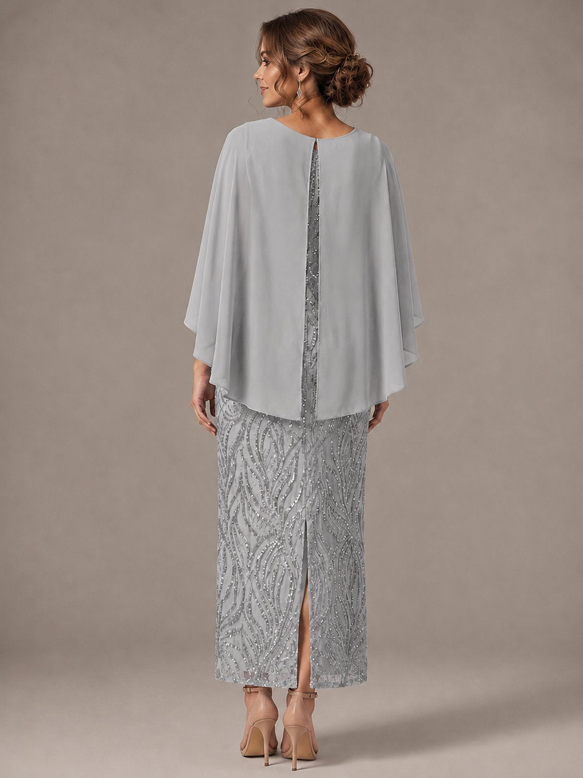 Light Blue Sequin 2 Pieces Mother of the Bride Dress