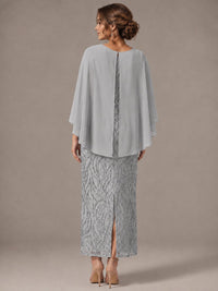 Light Blue Sequin 2 Pieces Mother of the Bride Dress