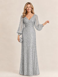 Sparkle Sequin Mother of The Bride Dresses with Long Sleeves