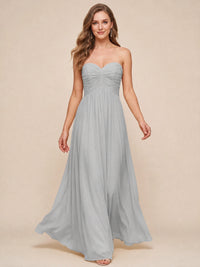 Strapless Pleated Chiffon A-Line Bridesmaid Dress