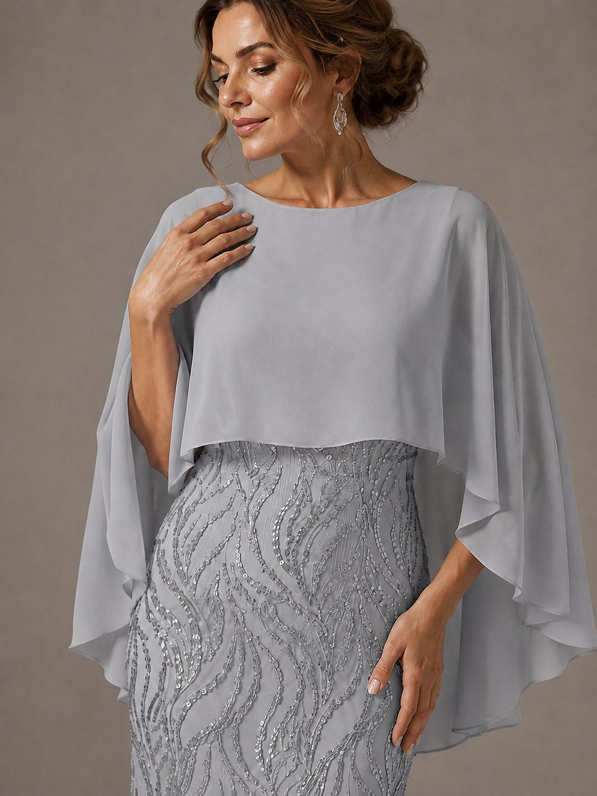 Light Blue Sequin 2 Pieces Mother of the Bride Dress