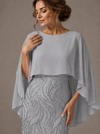 Light Blue Sequin 2 Pieces Mother of the Bride Dress