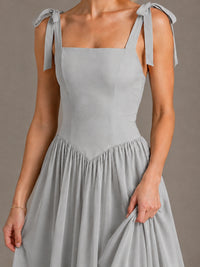 Square Neck A-Line Maxi Dress
