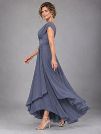 Cap Sleeve Chiffon A-Line Mother of the Bride Dress