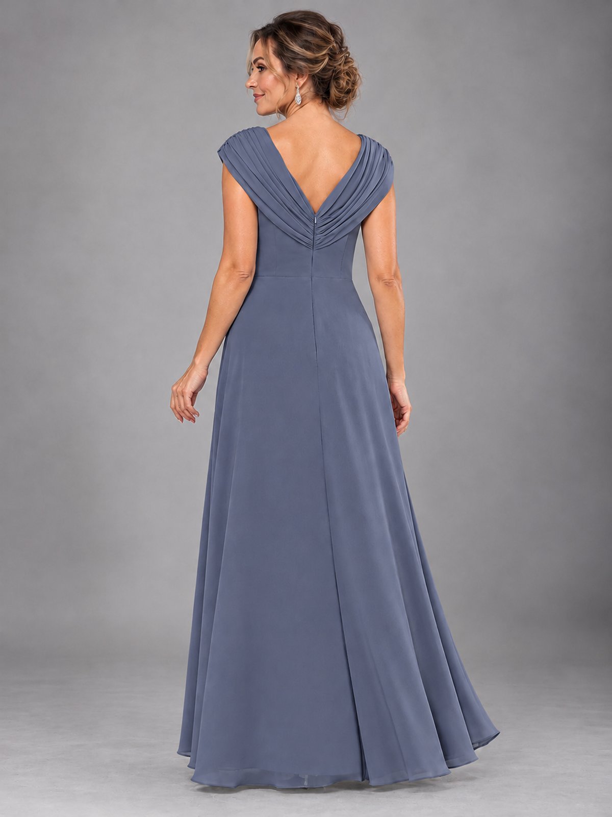 Cap Sleeve Chiffon A-Line Mother of the Bride Dress