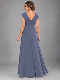 Cap Sleeve Chiffon A-Line Mother of the Bride Dress
