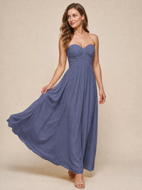 Strapless Pleated Chiffon A-Line Bridesmaid Dress