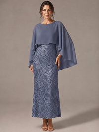 Light Blue Sequin 2 Pieces Mother of the Bride Dress