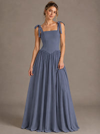 Square Neck A-Line Maxi Dress