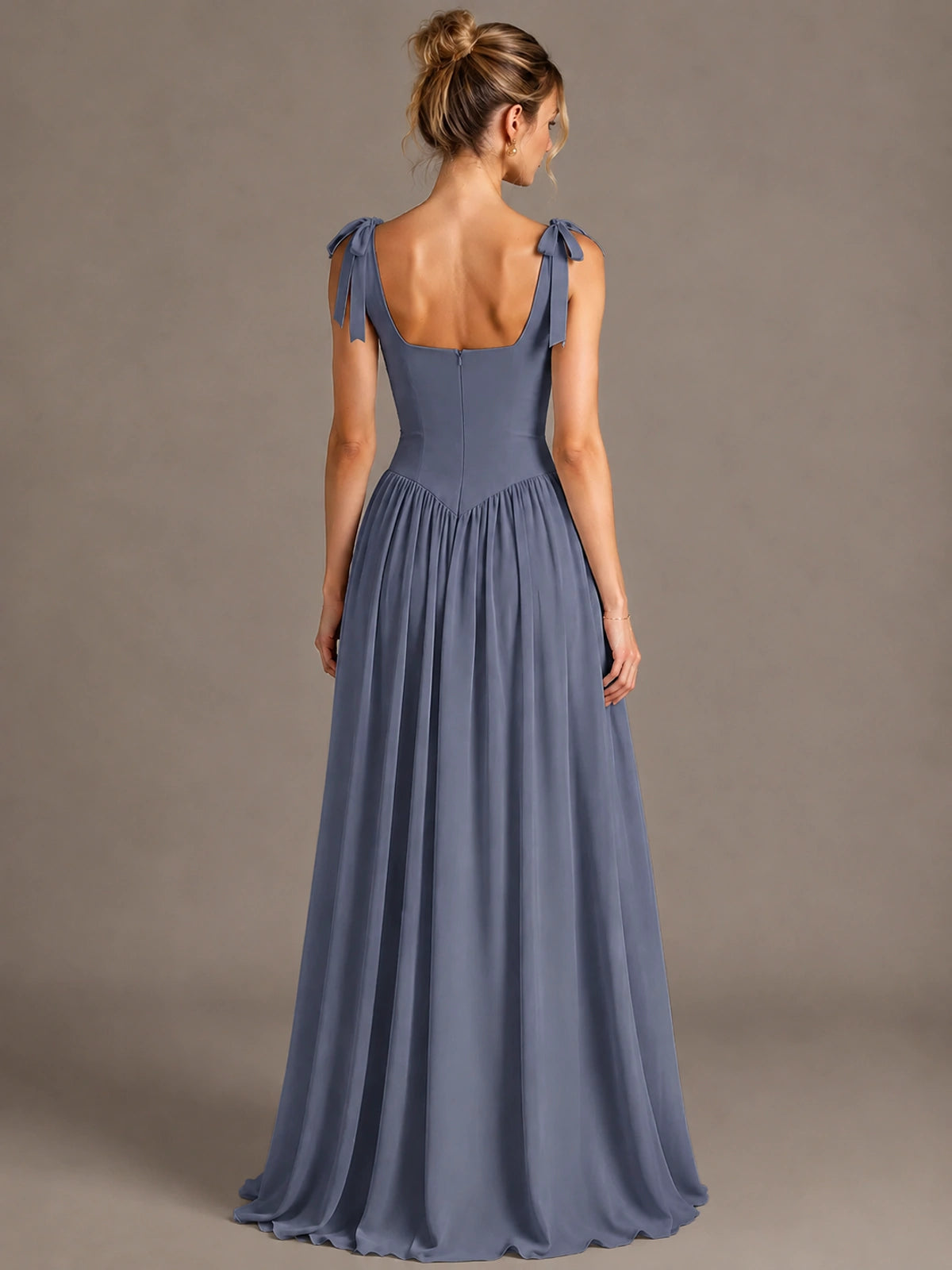 Square Neck A-Line Maxi Dress