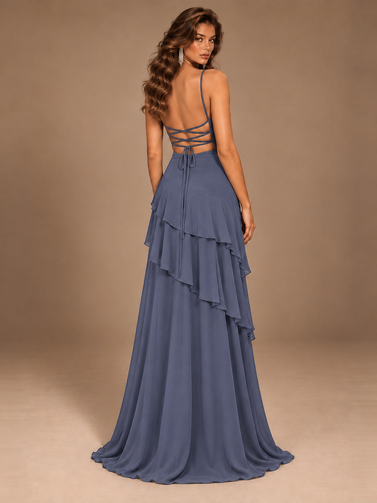 Sweetheart A-Line Ruffle Prom Dress with Spaghetti Straps