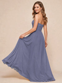 Strapless Pleated Chiffon A-Line Bridesmaid Dress