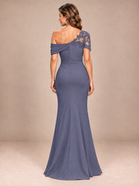 One Shoulder Chiffon Mother of The Bride Dress