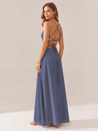 JOVELLEE Yellow Sweetheart Ruched Bust Chiffon Maxi Dress