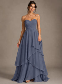 Strapless Ruffle A-Line Maxi Dress