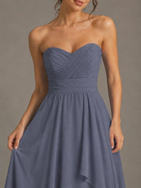 Strapless Ruffle A-Line Maxi Dress