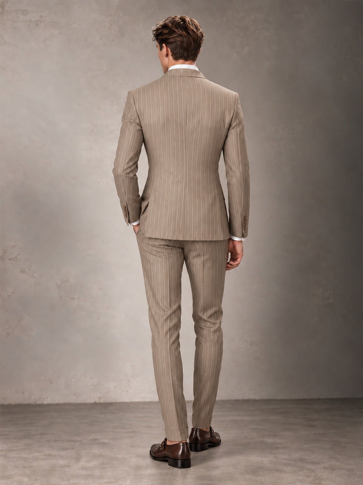 Double Breasted Pinstripe Men's Suit 2 Piece (Jacket & Pants) for Wedding & Formal Prom