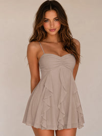 Spaghetti Straps Ruched Sweetheart Short Homecoming Dresses