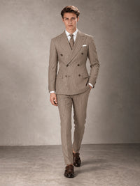 Double Breasted Pinstripe Men's Suit 2 Piece (Jacket & Pants) for Wedding & Formal Prom