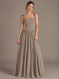 Square Neck A-Line Maxi Dress