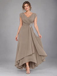 Cap Sleeve Chiffon A-Line Mother of the Bride Dress