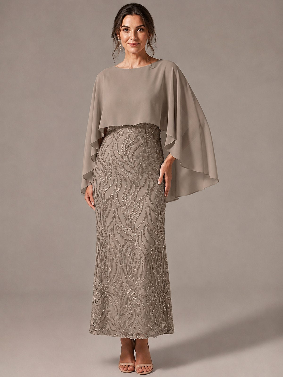 Light Blue Sequin 2 Pieces Mother of the Bride Dress