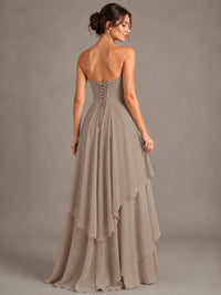 Strapless Ruffle A-Line Maxi Dress