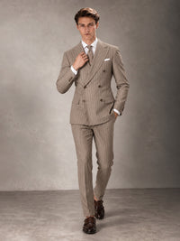 Double Breasted Pinstripe Men's Suit 2 Piece (Jacket & Pants) for Wedding & Formal Prom