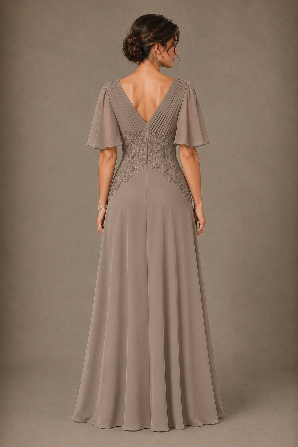 A-Line Chiffon Mother of the Bride Dress with Applique